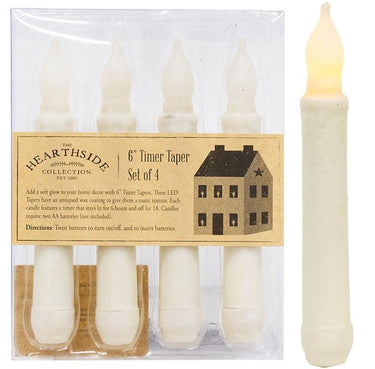 4/Pkg, Ivory Timer Tapers - The Fox Decor
